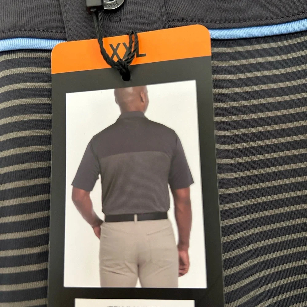 PEBBLE BEACH DRY-LUXE™ PERFORMANCE PERFORMANCE POLO XXL grey NWT - Picture 4 of 10